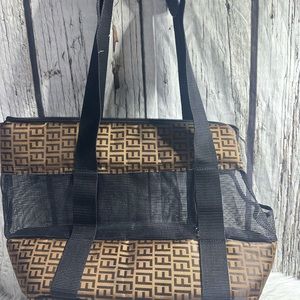 Fendi Brown and Black Dog Carrier